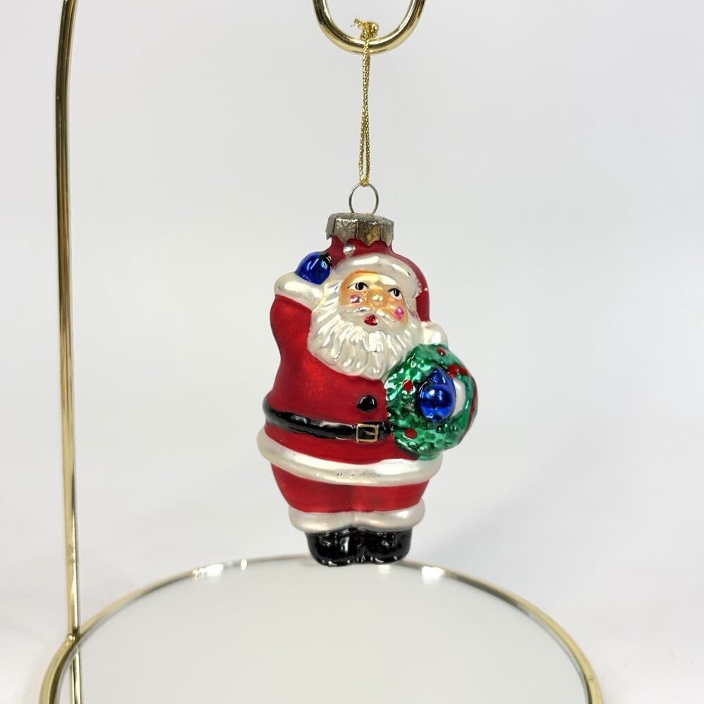 Thomas Pacconi Museum Series Blown Glass Christmas Ornament Santa Claus 3”